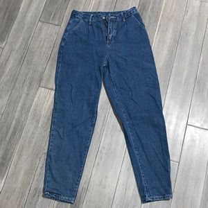 SHEIN high waisted straight leg blue mom jeans
